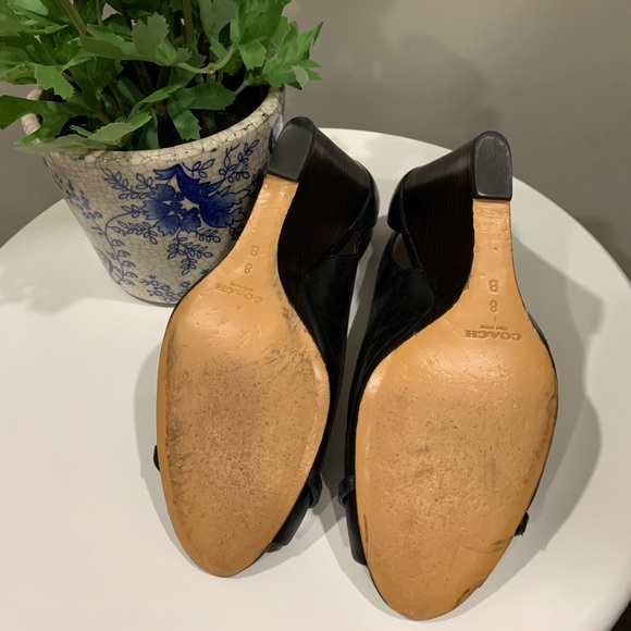 Coach black leather wedge shoes - Picture 7 of 7